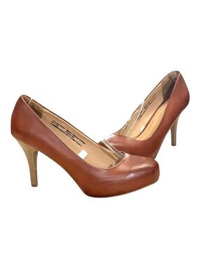 Mossimo Supply Co. Brown Red Leather-Look High Heel Pumps